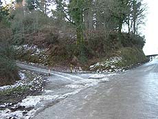 Imagen del cruce de las pistas de cemento
