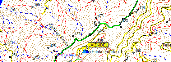 Monte Jaizkibel, las ruta de las torres (Mapa topográfico)