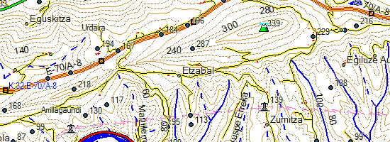 Monte Mendizorrotz. Ascenso desde Usurbil (Mapa topográfico)