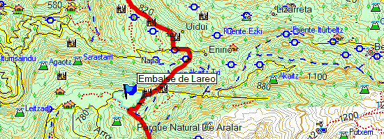 Monte Txindoki. Subida desde Lizarruzti (Mapa topográfico)