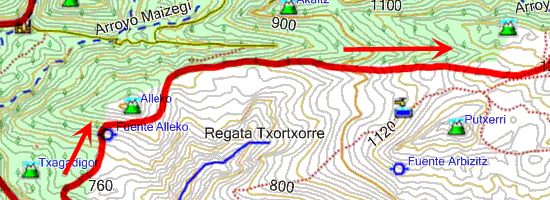 Lizarrusti-Igaratza-Enirio-Lareo-Lizarrusti. Ruta circular por aralar (Mapa topográfico)