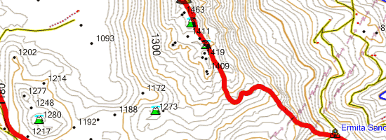 Ruta circular por Aitzgorri. Subida por SANCTI SPIRITU (Mapa topográfico)